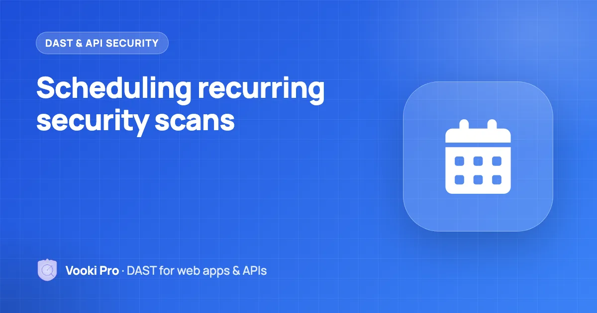 Scheduling Recurring Security Scans